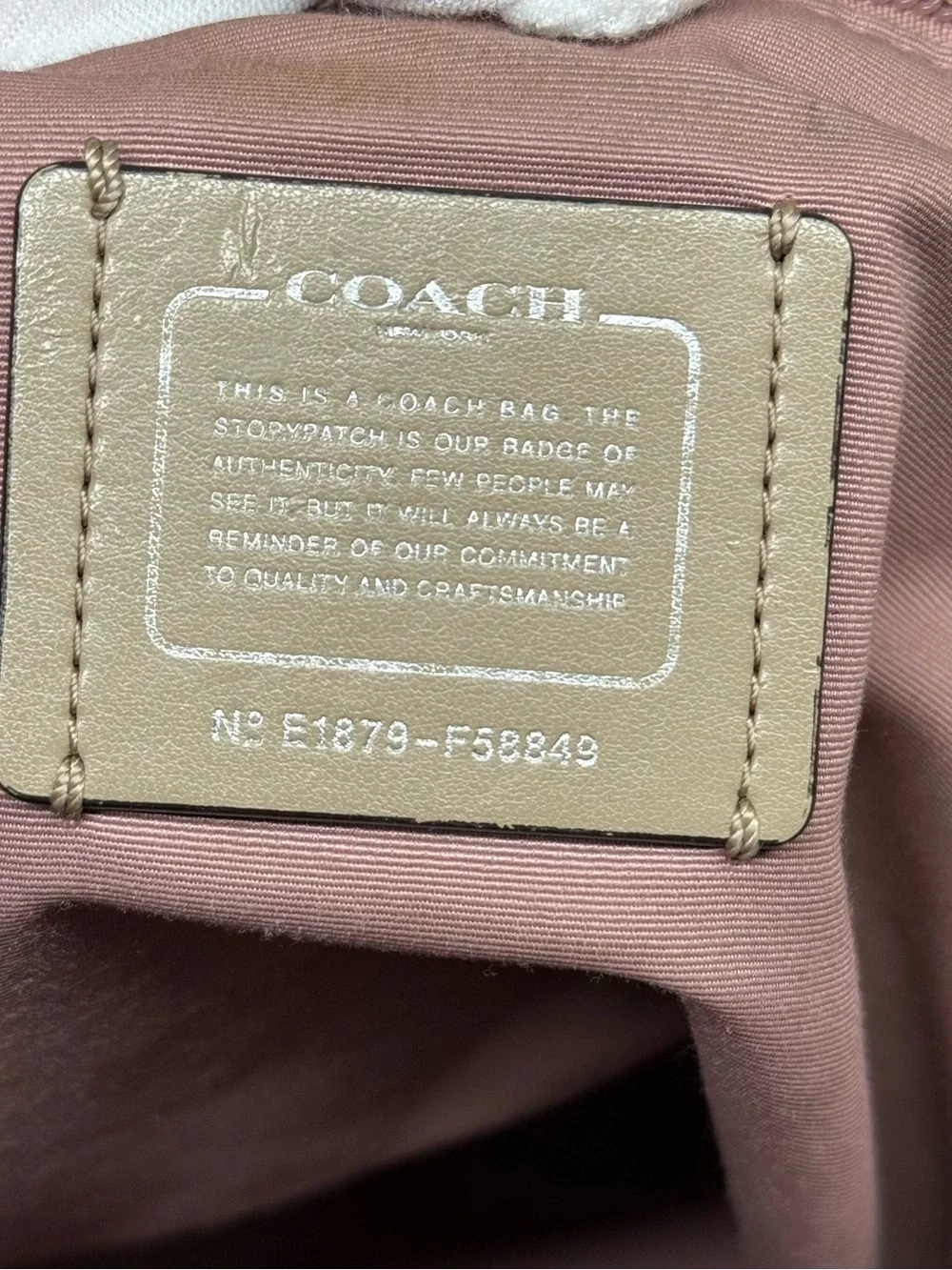Coach Pebbled Leather Tote in Taupe